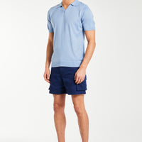 Men's knitwear polo in light blue with shorts