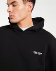 Logo detail on mens black tracksuit