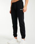 Mens black joggers with white trainers
