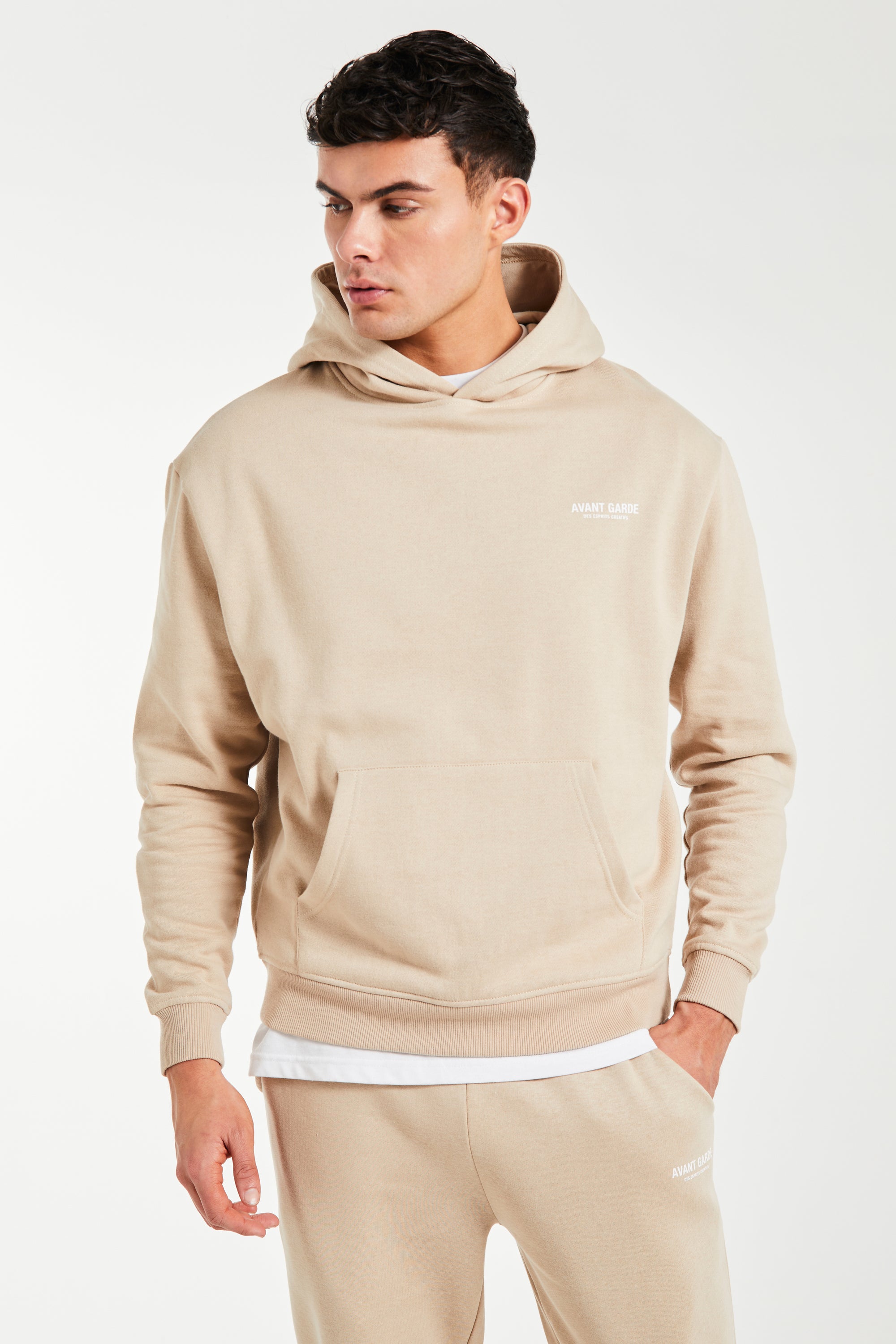 Mens taupe hoodie