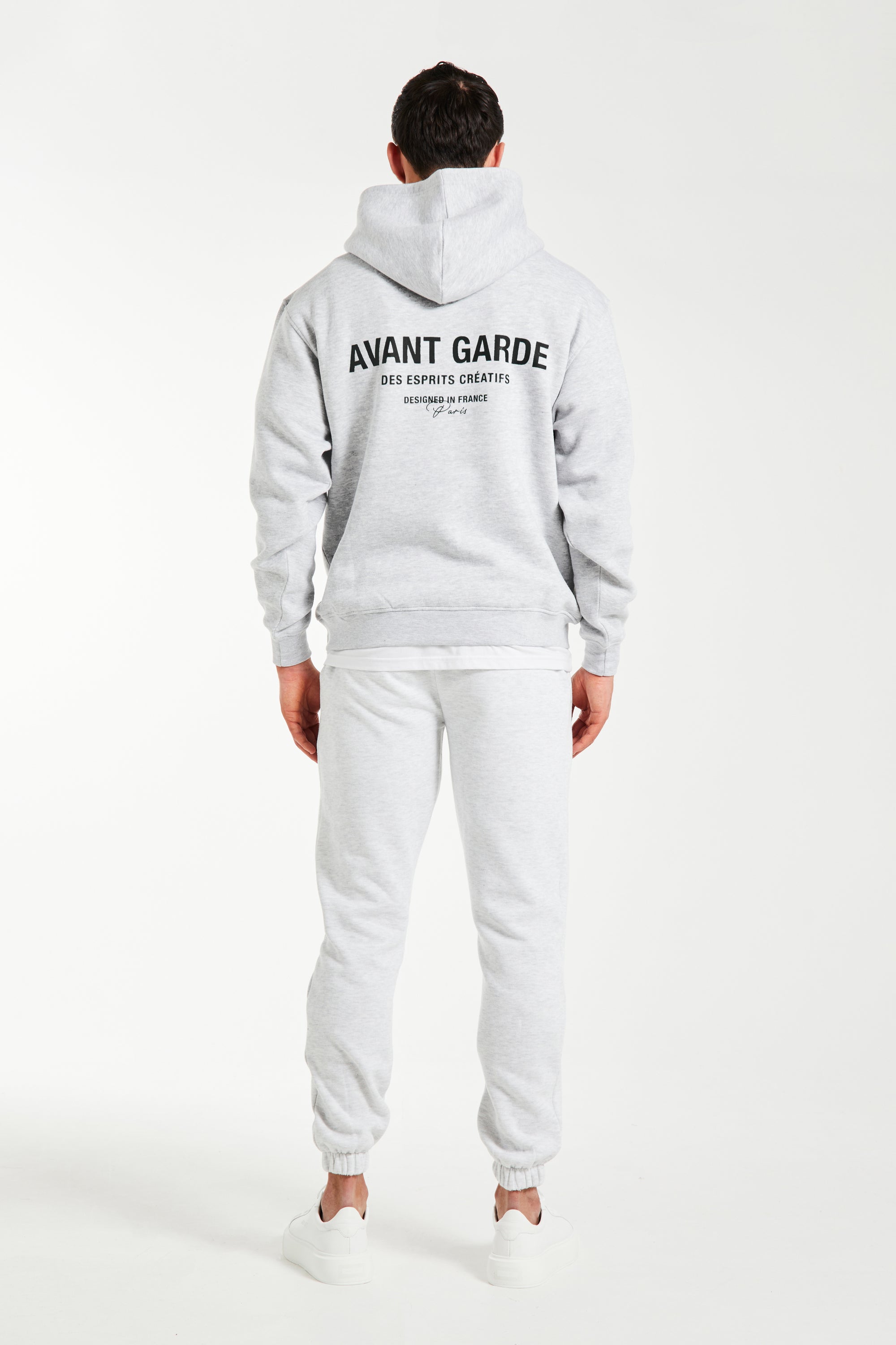 Male model wearing mens full tracksuit (back)