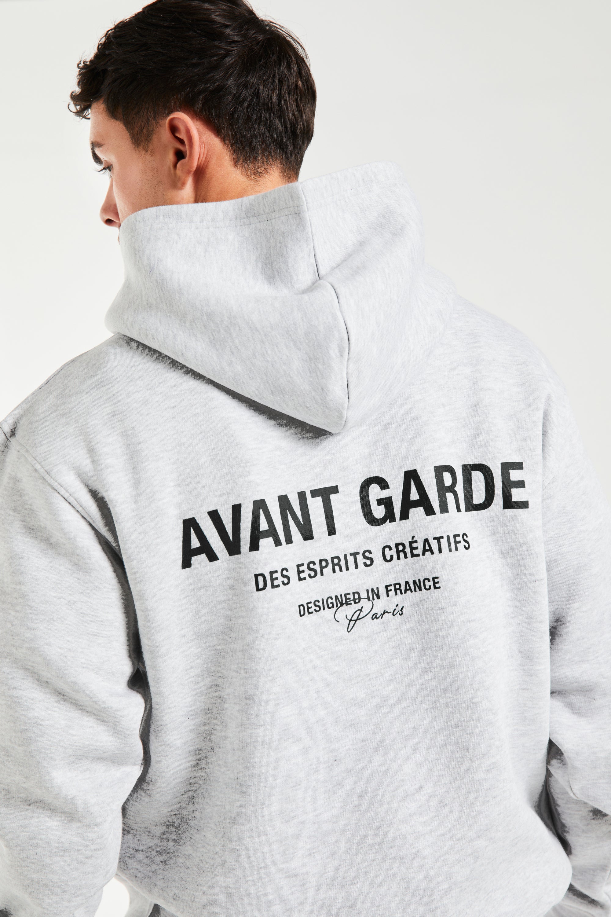 Big back logo detail on grey tracksuit