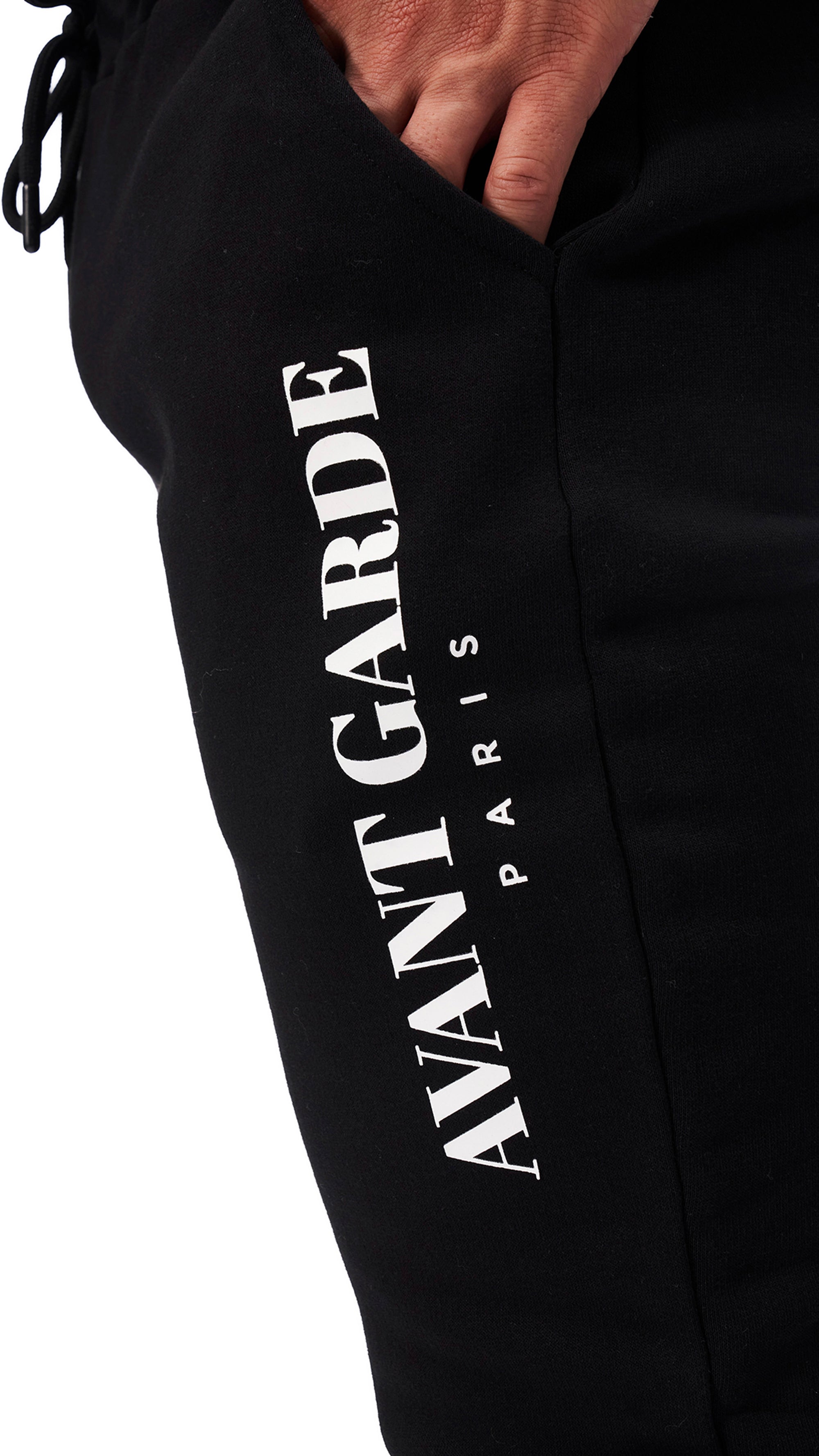 Logo detail on joggers (Black)