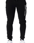 Mens black joggers with big logo