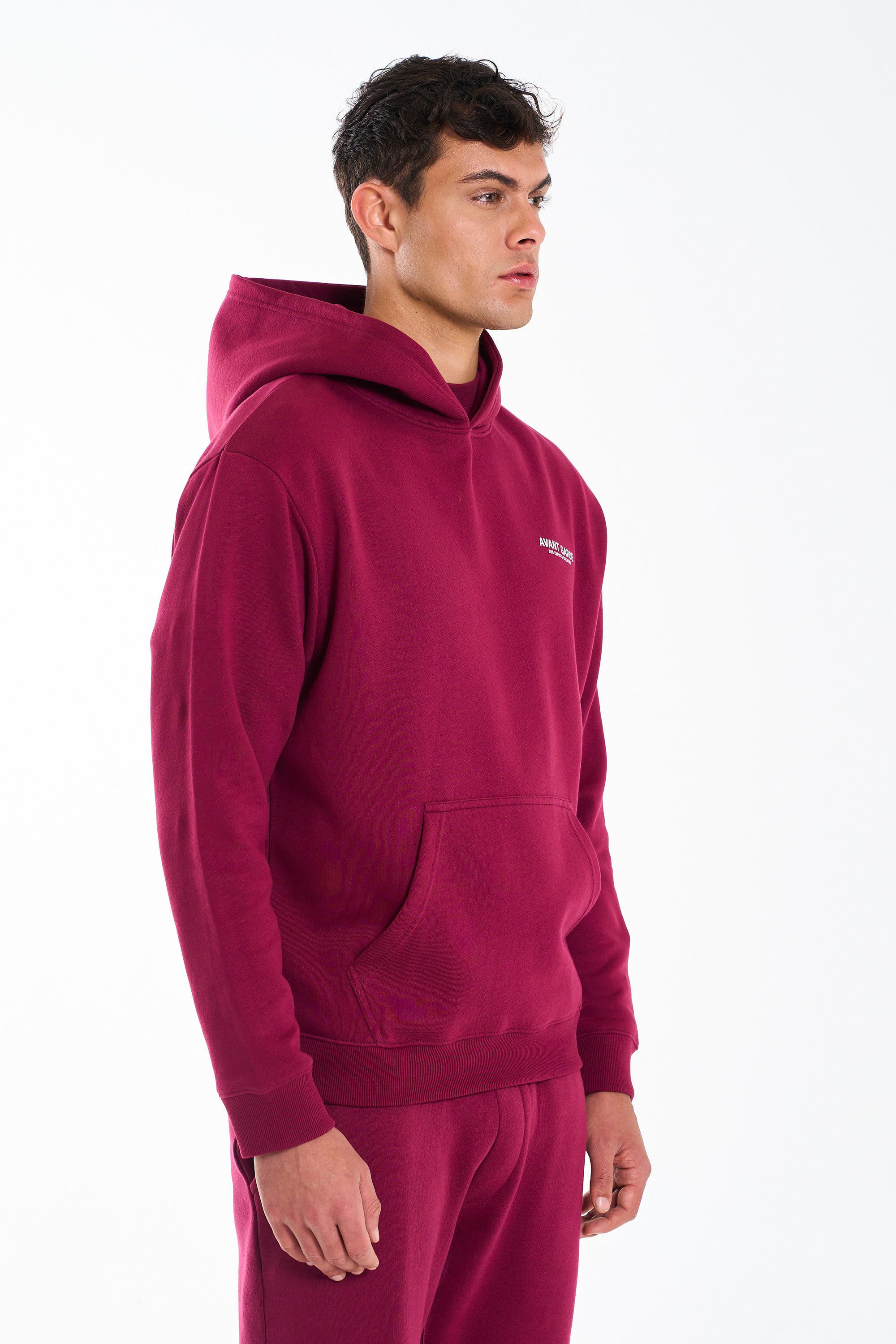 Creatives Hoodie in Burgundy side profile