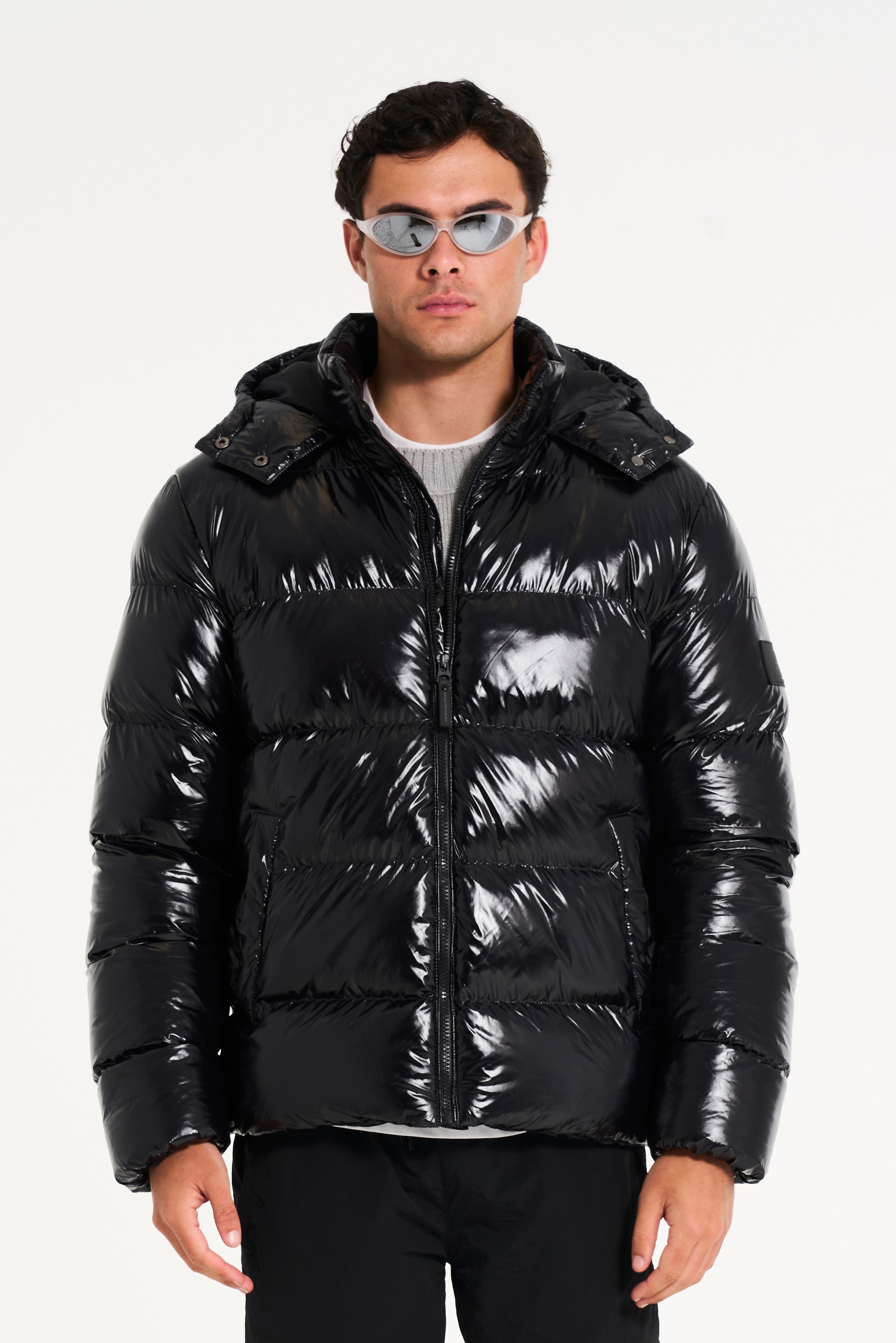 Shiny Puffer Jackets High Shine Mens Coat Mens Black Shine Puffer