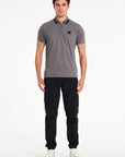 Vannes Polo T-Shirt in Charcoal Marl