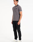 Vannes Polo T-Shirt in Charcoal Marl
