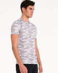 Grid T-Shirt in Ecru Camo