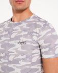 Grid T-Shirt in Ecru Camo