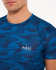 Grid T-Shirt in Navy Camo