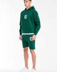 men's twin short sets in emerald green