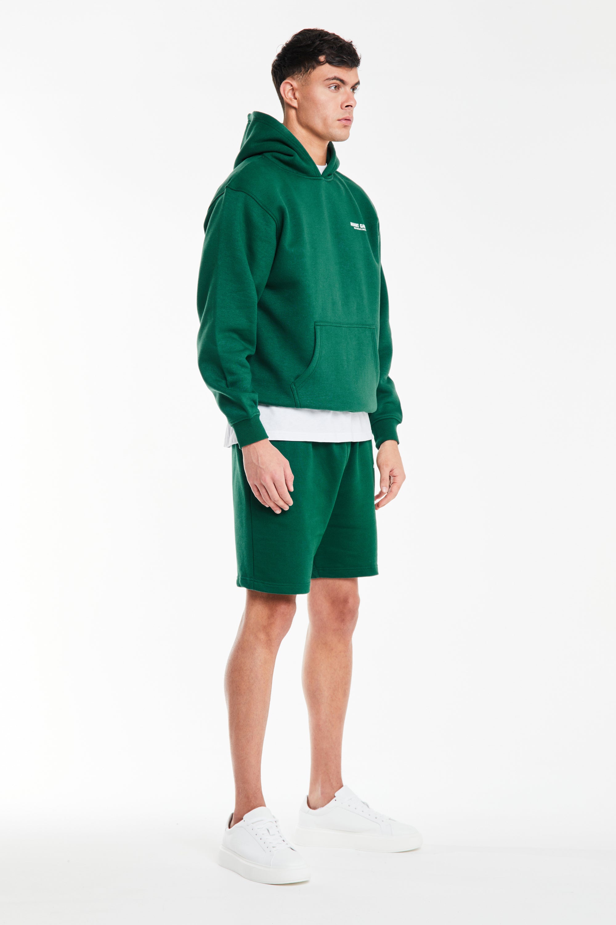 mens hoodies with logo in dark green