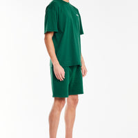 green mens jersey shorts