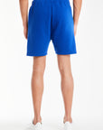 back profile of jersey shorts in brilliant blue