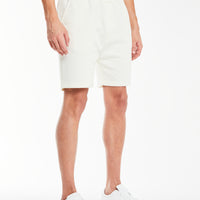 men's jersey shorts in cream