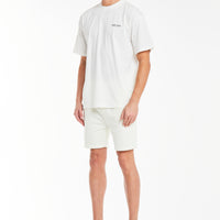 mens jersey shorts in cream