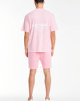 back profile of mens jersey shorts sale in baby pink