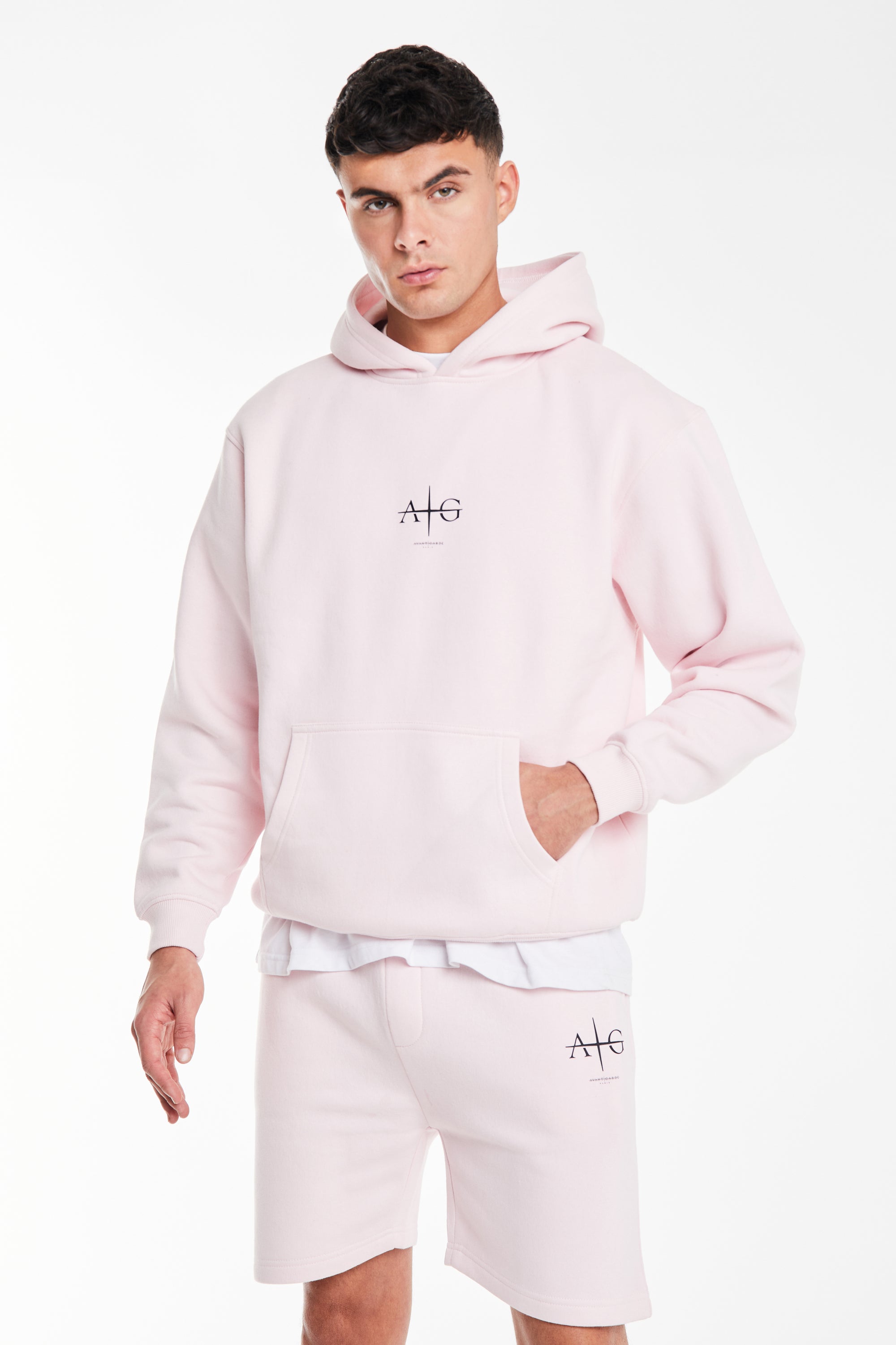 Pink men's twin short sets