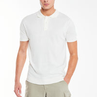men's utility shorts with two pockets styled with white polo