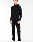 Black plain hoodies sale on model