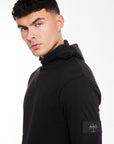 close up showing the 'Avant Garde Paris' logo on mens hoodies