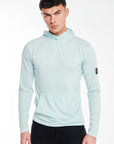 Model wearing 'Collusive' cheap hoodies in sky blue