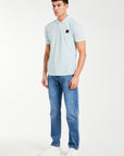 side profile of light blue polos for men