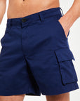 royal blue men's utility shorts