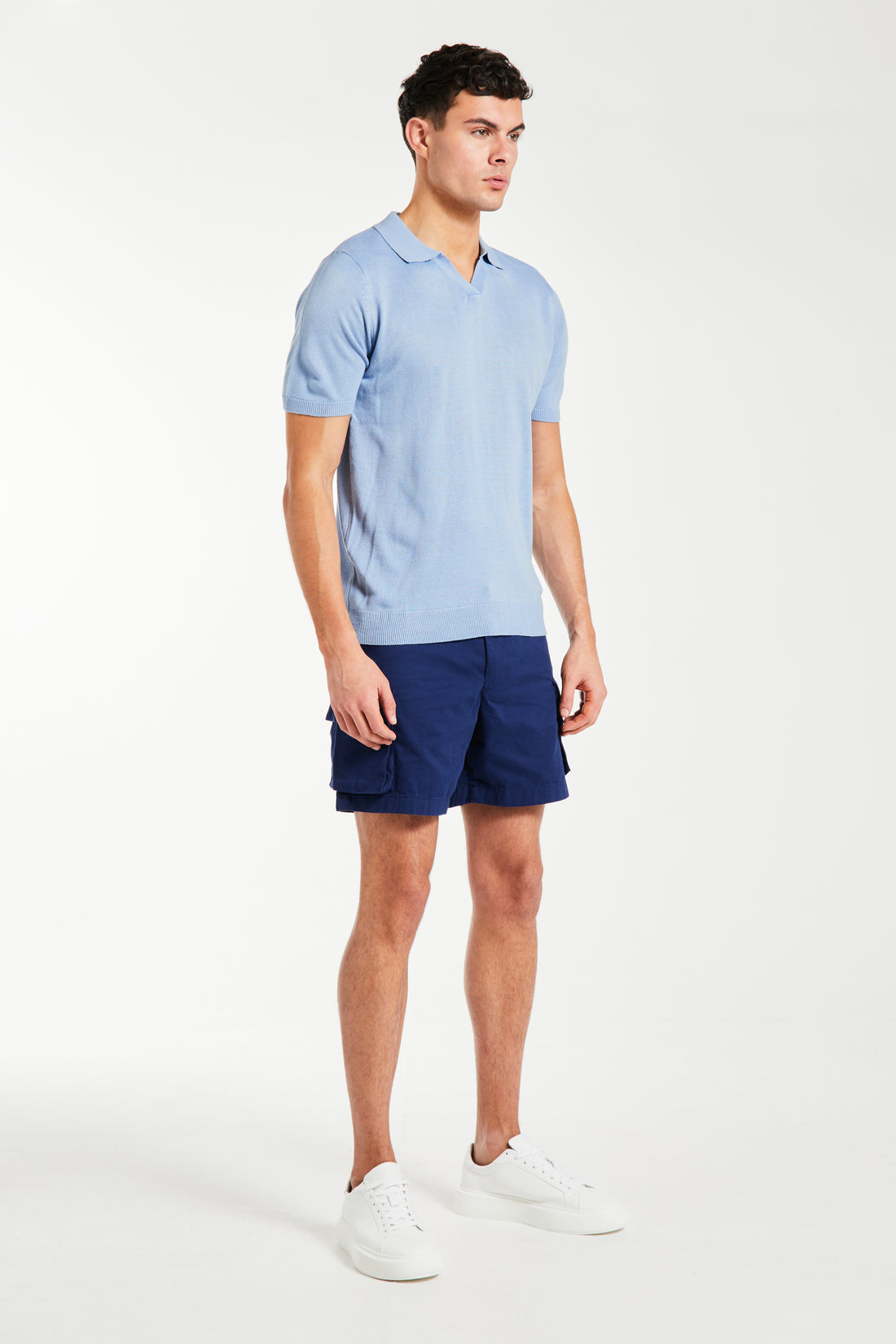 Kofi Knitted Polo in Blue – Avant Garde Paris