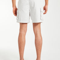 back profile of men's utility shorts in nimbus cloud