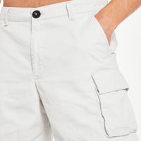 close up of white 'williams' men's utility shorts