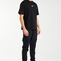 side profile of cheap cargo pants for men in black