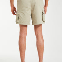 back profile of 'Williams' men's utility shorts in oatmeal 