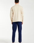 back profile of navy blue men's chino pants