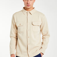 Men's overshirt with buttons in stone