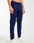 Navy blue cheap men's chinos that are straight legged