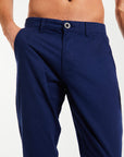 Men's chinos sale in navy blue with metal button