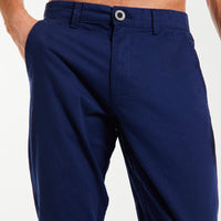 Men's chinos sale in navy blue with metal button