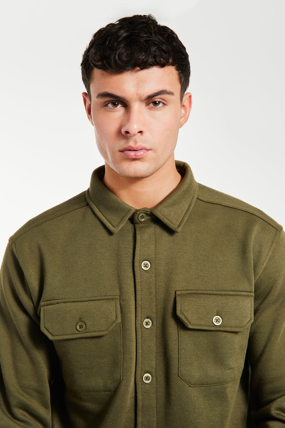 Men's overshirt in military green