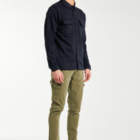 Cheap men's overshirt with cuffed sleeves in navy