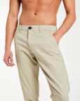 Men's chino sale in light beige with black button