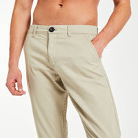 Men's chino sale in light beige with black button
