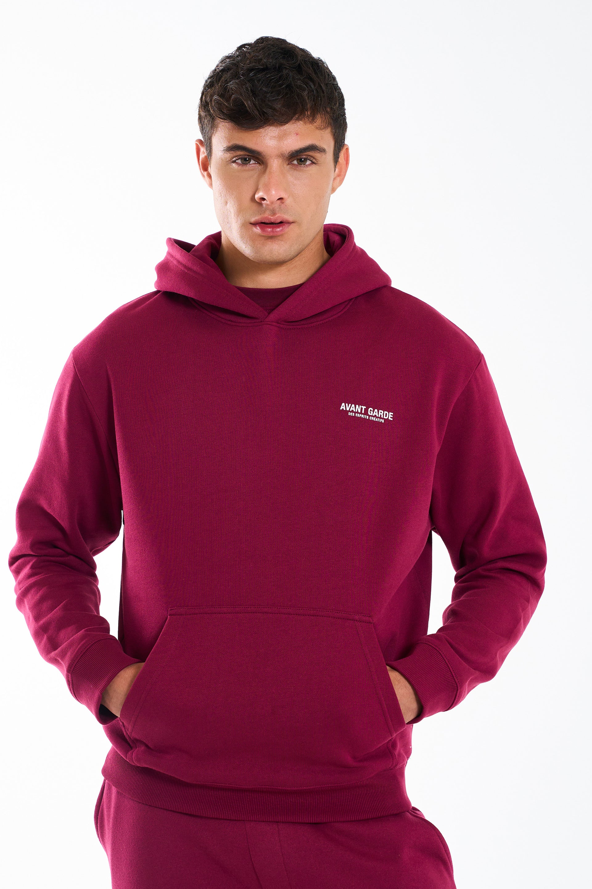 Dark Burgundy Velour Hoodie Creatives Hoodie In Burgundy – Avant