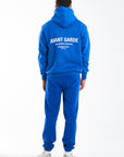 Back of mens full tracksuit in royal blue