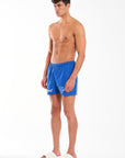 Script Swim Short in Royal Blue