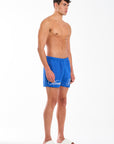 Script Swim Short in Royal Blue