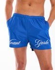 Script Swim Short in Royal Blue