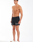 Script Swim Short in Black