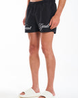 Script Swim Short in Black